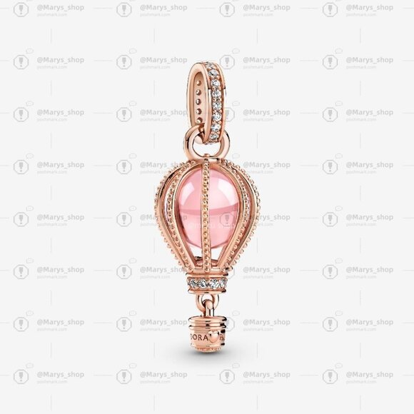 Pandora Sparkling Pink Hot Air Balloon Dangle Charm - Picture 1 of 2